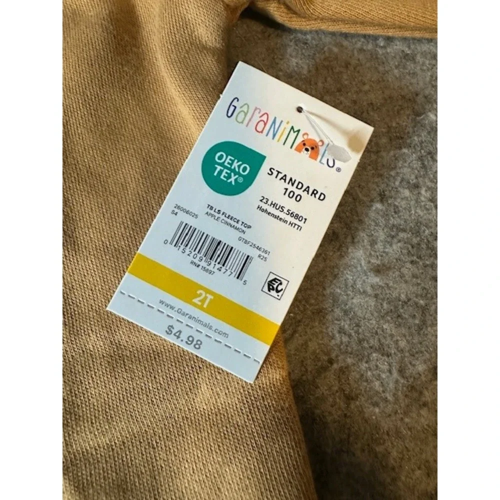 Garanimals Toddler Boys Mammoth Vibes Only Fleece Sweatshirt Brown 2T NWT